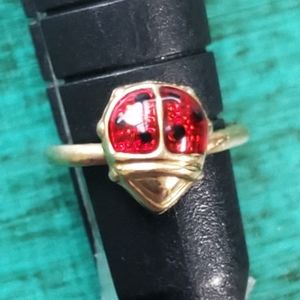 10k gold lady bug toe ring